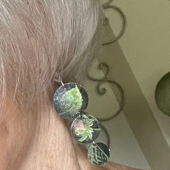 Vintage Recycled Repurposed Tin Handcrafted Earrings by Sandy Robinson Jewelry - Picture 4 of 4